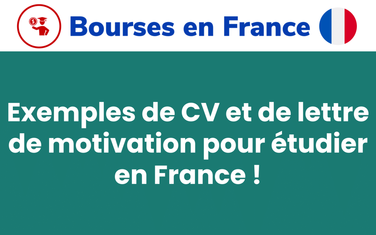 CV et de lettre de motivation pour etudier en France